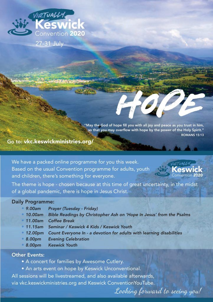 Share the Virtually Keswick Convention programme with friends & family